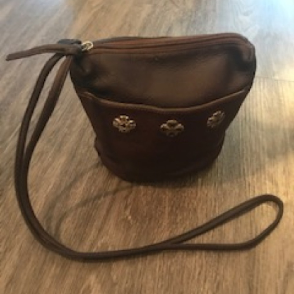 Fossil Small Brown Genuine Leather Mini Bag 7"x8"